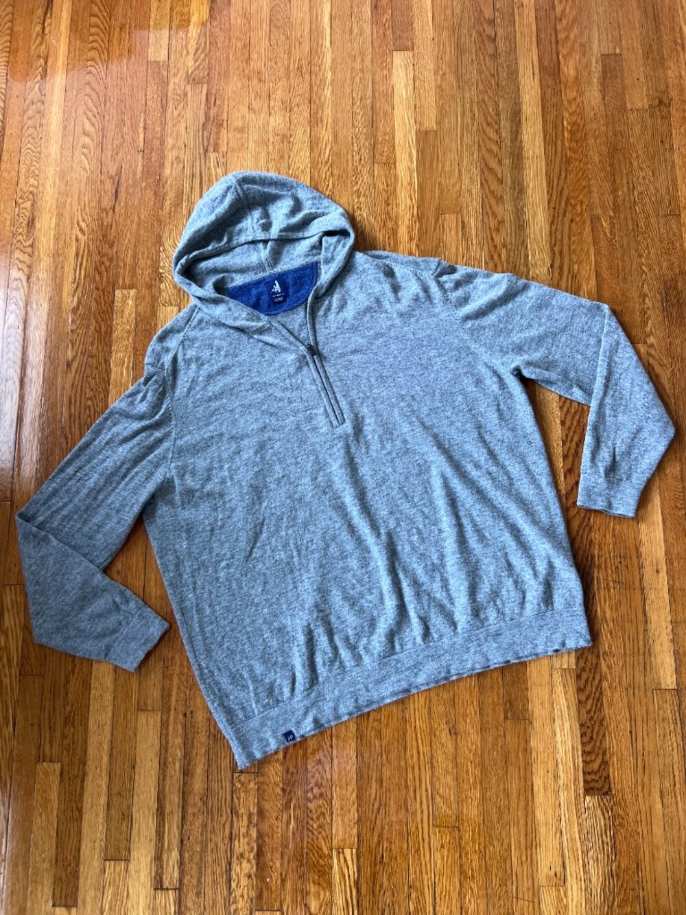 Johnnie-O Wool/Cashmere Quarter-Zip Grey Mitch Golf Beach Hoodie - Men's XXL